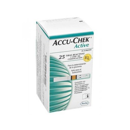 Accu-Chek® Active - Tiras Reactivas para Glucómetro con 25 (ACCUCHEK)
