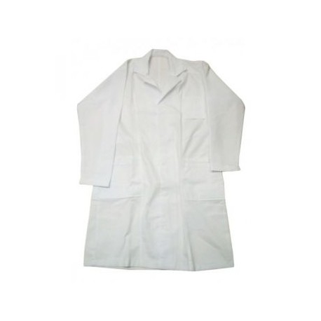 Bata blanca para caballero de gabardina repelente TALLA 36