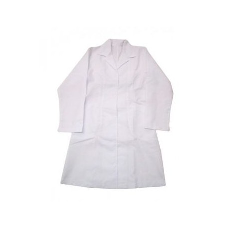 Bata blanca para dama de gabardina repelente TALLA 42