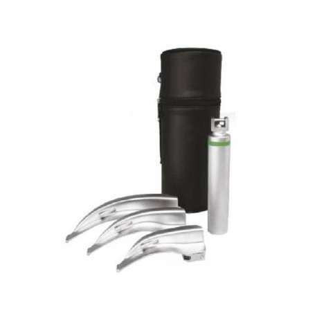 Estuche de Laringoscopio Macintosh F.O. con 3 hojas (1, 2 y 3) Hergom