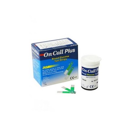On Call Plus- Tiras reactivas para glucómetro con 50